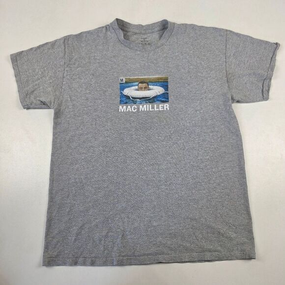 Product By Mac Miller Life Preserver Graphic T-Shirt Men's L Gray Cotton Hip Hop - Picture 1 of 8